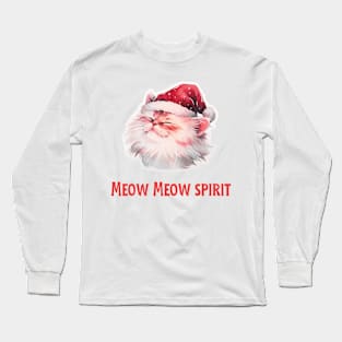 MeowMeow Spirit - Santa Cat Long Sleeve T-Shirt